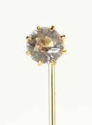 Gold Filled Victorian Round Crystal Solitaire Stick Pin