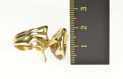 14K Yellow Gold Citrine Solitaire Abstract Freeform Statement Ring