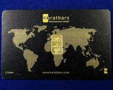 Special 1 gram pure .9999 fine gold KaratBar in card