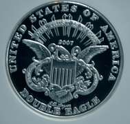 2007 JAMES B. LONGACRE "PROPOSED MOTTO" DBLE EAGLE  1 OZ. SILVER