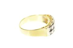 18K Yellow Gold Squared Diamond Geometric Statement Band Ring