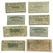 9  Signed and Numbered Confederate War Bond Coupons Civil War Civil