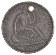 1861-O Seated Liberty Half Dollar - Holed - FED ISSUE $-6
