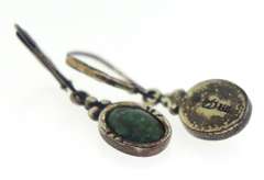 Sterling Silver Green Gemstone Earrings