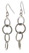 Sterling Silver Circle Dangle Earrings