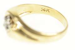 14K Yellow Gold Men's 1960's Classic Diamond Swirl Wedding Ring