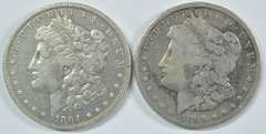 2 Scarce 1894-O Morgan Silver Dollars. Key date