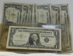 10 ea 1957 & -A & -B Sil Cert $1.00 circ