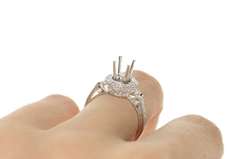 18K White Gold 5.0mm 0.31 Ctw Semi Mount Engagement Setting Ring