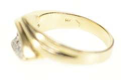 14K Yellow Gold Two Tone Pave Diamond Geometric Men's Ring