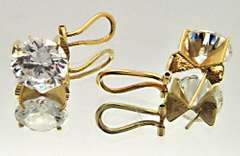 14K GOLD LADIES HUGE CZ RING WITH MATCHING STUDS