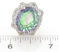 Colorful Mystic Topaz & White Topaz Ring in Sterling Silver