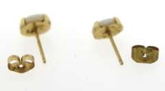 14K Yellow Gold Opal Stud Earrings