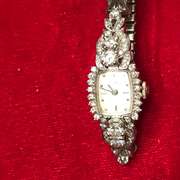 LADIES 14K AND DIAMOND ANTIQUE HAMILTON WATCH