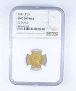Unc Details 1837 $2.50 Classic Head Gold Quarter Eagle Cleaned - NGC