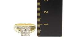 10K Yellow Gold Princess Diamond Halo Promise Engagement Ring