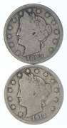 Lot (2) 1883 W/CENTS & 1912-S Liberty V Nickel