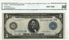Nice 1914 Series Large Size Federal Reserve Note. VF30