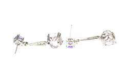 14K White Gold Amethyst Diamond Drop Dangle Statement Earrings
