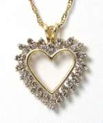 Glittering Diamond Heart Necklace in 14KT Yellow Gold