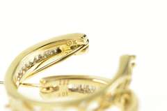 10K Yellow Gold 0.40 Ctw Classic Baguette Diamond Hoop Earrings