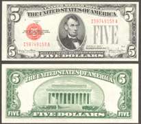 $5 1928-F Legal Tender Fr.1531 Choice About Uncirculated