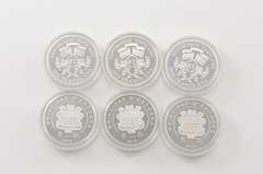 (3) 2010 Togo 1000 Francs & (3) 2012 Andorra 5 Dinars 6 Coin Set Box