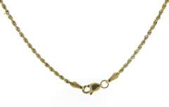 Simple Yellow Gold Rope Chain Necklace