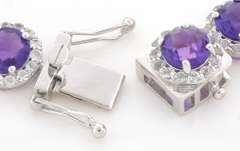 Gleaming Amethyst & White Topaz Bracelet in Sterling Silver