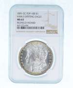 MS63 1891-CC Morgan Silver Dollar VAM-3 Spitting Eagle Redfield - NGC