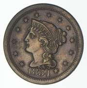 1854 Braided Hair Large Cent