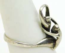 Vintage Handmade Sterling Silver Erotica Ring. Size 7
