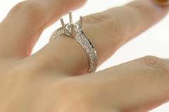 18K White Gold 0.76 Ctw 6.0mm Engagement Setting Mount Ring