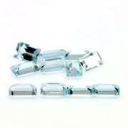 Vivid! 4.16ct emerald cut Swiss blue Topaz set