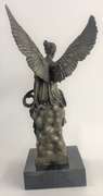 Beautiful Angel sits on Celestial Throne Bronze Sculpture
