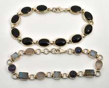 Pair of 2 Sterling Stone Bracelets