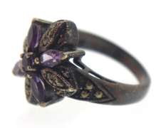 Sterling Silver Marcasite Amethyst Ring