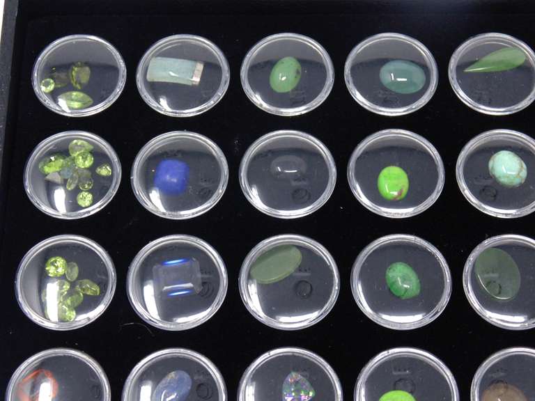 Tray of Natural Colorful Gemstones