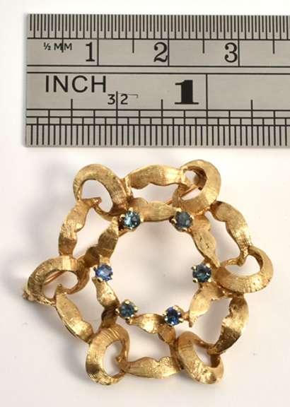 Interesting Mid-Century Sapphire Brooch