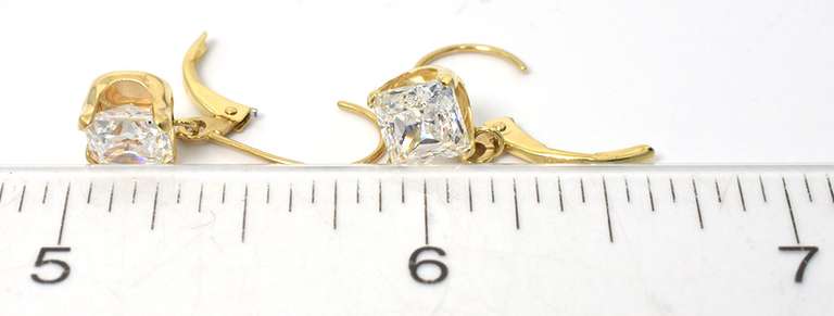 Eye-Catching CZ earrings in 14KT Yellow Gold