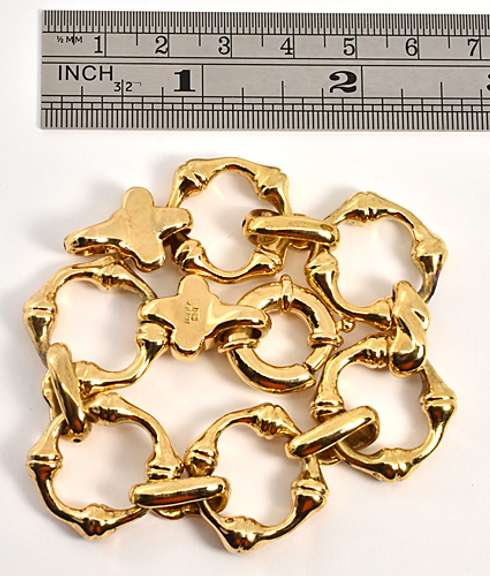 Bold Alternating Link Bracelet in Vermeil