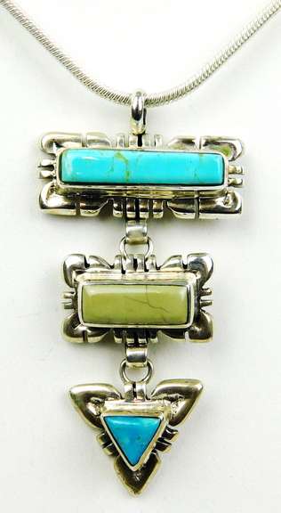 Q.T. Navajo Sterling Turquoise Necklace