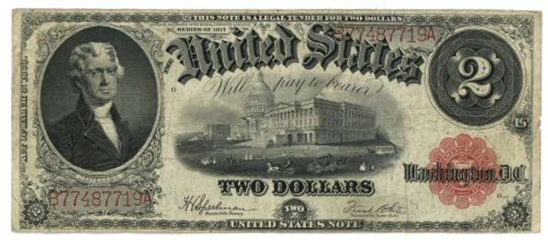 Nice 1917 Series $2 Large Size Legal Tender Note