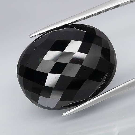 Diamond black 24.25ct checker cut Onyx cabochon