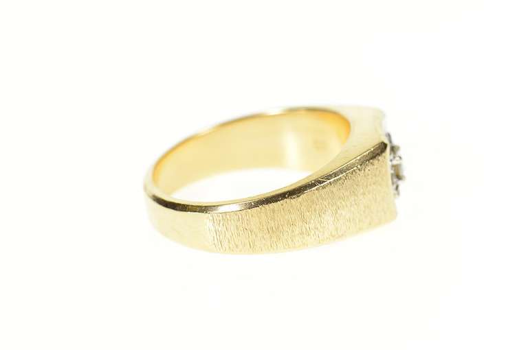 14K Yellow Gold 0.20 Ctw Diamond Cluster Men's Wedding Ring