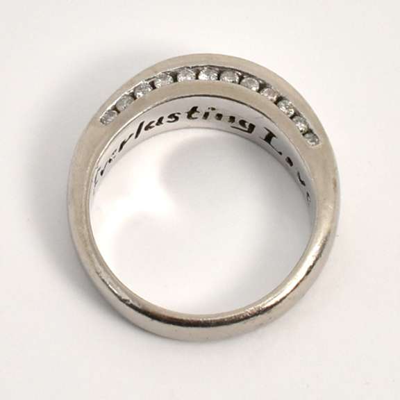 Modern Channel Set Diamond Platinum Band