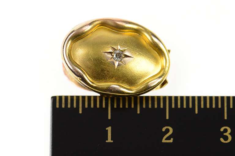 14K Yellow Gold Retro Art Nouveau Diamond Ornate Dress Pin/Brooch