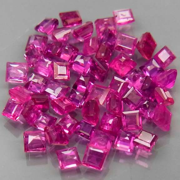 Superb 4.39ct 55 piece princess cut Ruby set