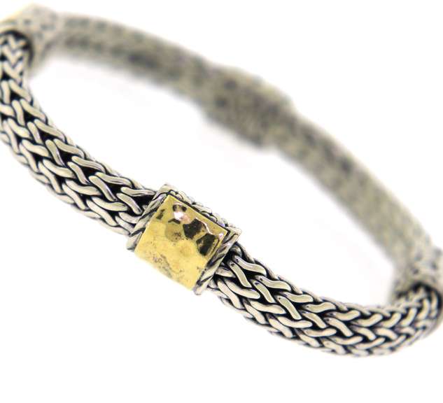 John Hardy 4 Station Hammered Link Braceelet