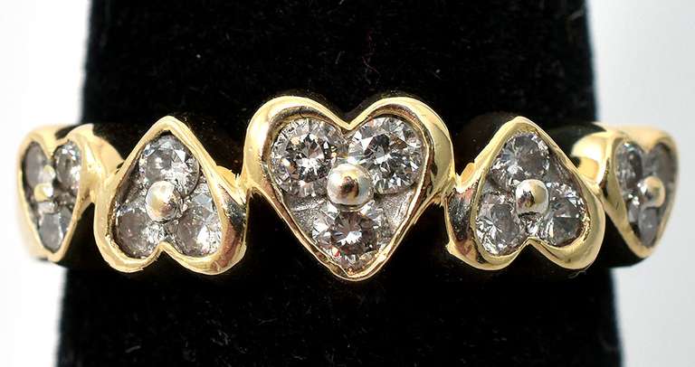 Precious Diamond Heart Ring in 14KT Yellow Gold